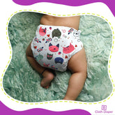 Reusable Baby Cloth Diaper with Adjustable Snap Buttons and Insert (1 Diaper & 2 Pcs Insert)